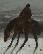 Gustave Courbet Hunter on Horseback oil painting on canvas